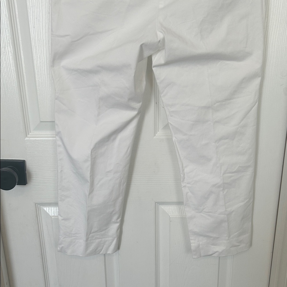 Ann Taylor Petite Cotton Crop Pant / White - Picture 8 of 9